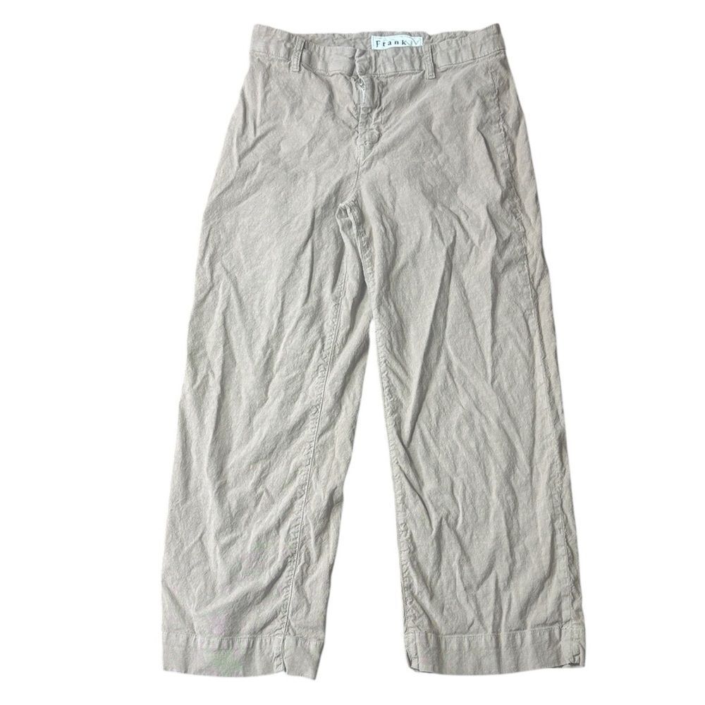 Frank & Eileen women’s 8 flax cotton Wexford wide leg pants capsul quiet luxury